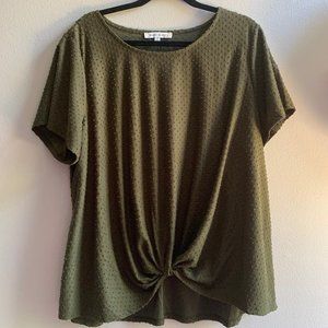 Olive Green Raised Dot Top